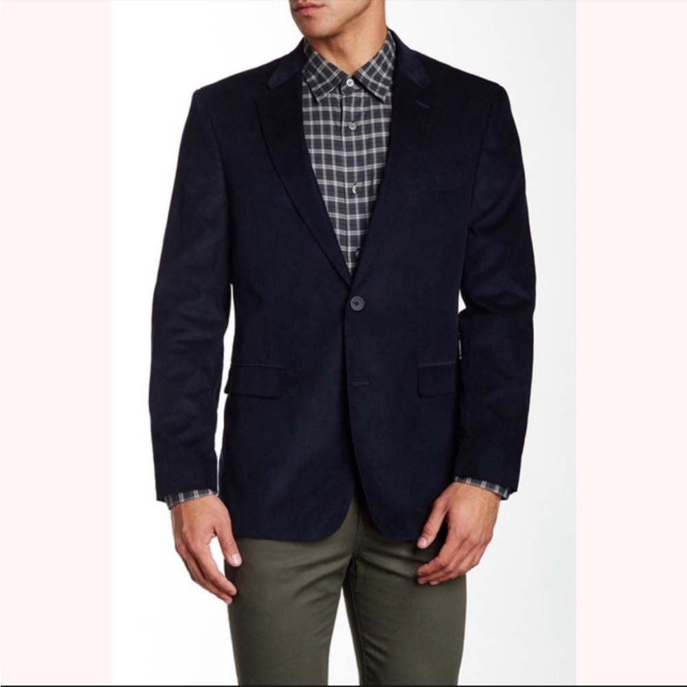 Tommy Hilfiger 36R Cotton Corduroy Elbow Patch Blazer in Navy
